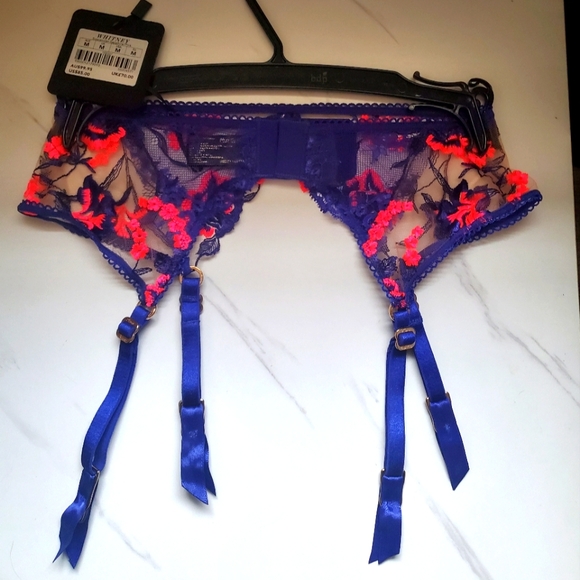 Honey Birdette Whitney Suspender Sapphire/Pink - Picture 5 of 9